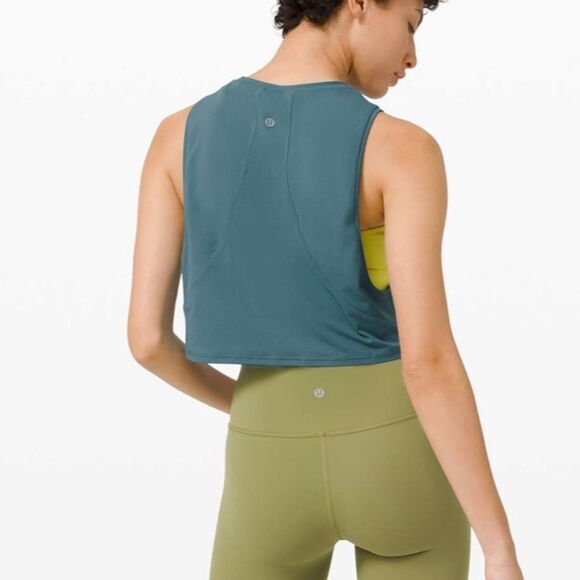 Lululemon desert teal turquoise crop muscle love tank 6 - Picture 1 of 7
